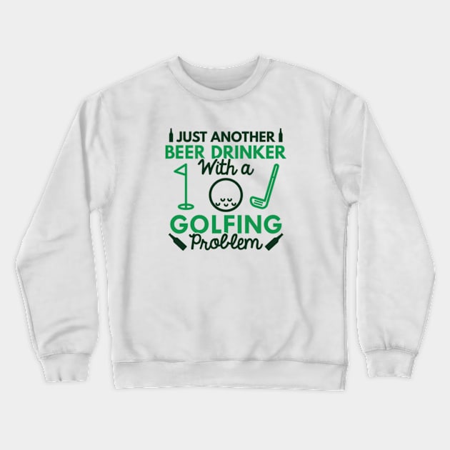 Beer Drinker Golfing Crewneck Sweatshirt by VectorPlanet